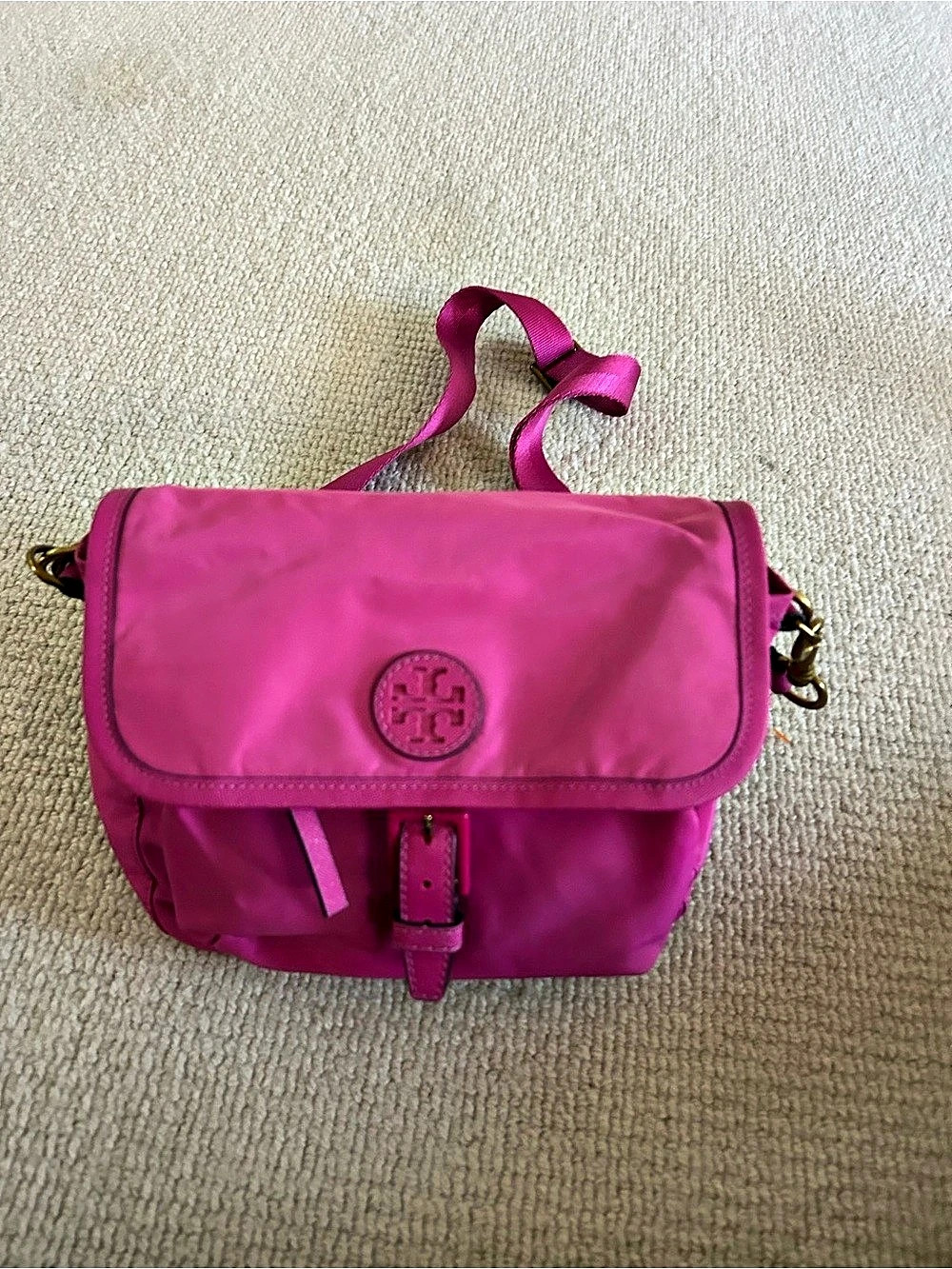 Tory Burch Nylon Flap Crossbody Bag Nylon Crossbody Bag in Pink